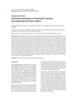 Original Article Increased Expression of Sestrin2 in Human and Experimental Heart Failure