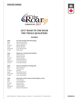 2017 Road to the Roar Pre-Trials Qualifiers