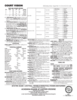 COURT VISION 2005 Dark Bay Or Brown - Dosage Profile: 11-5-12-0-0; DI: 3.67; CD: +0.96