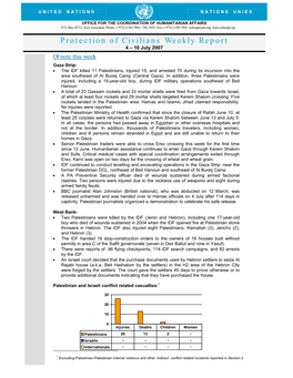 Protection of Civilians Weekly Report