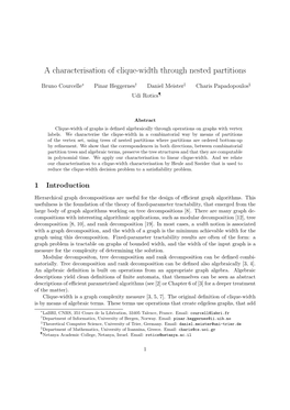 A Characterisation of Clique-Width Through Nested Partitions