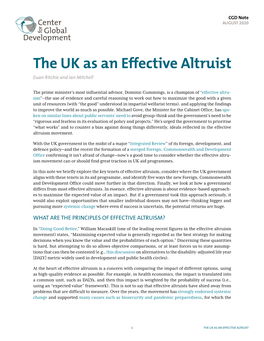 The UK As an Effective Altruist Euan Ritchie and Ian Mitchell