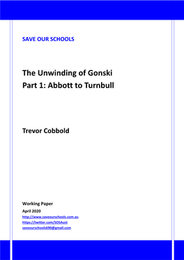 The Unwinding of Gonski Part 1: Abbott to Turnbull