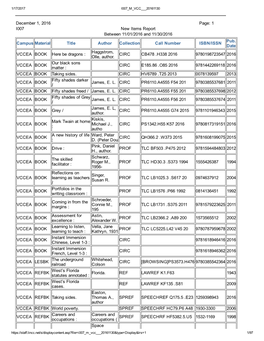 1 I007 New Items Report Between 11/01/2016 and 11/30/2016 Pub