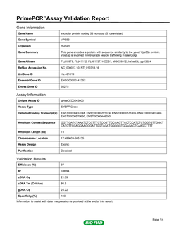 Primepcr™Assay Validation Report