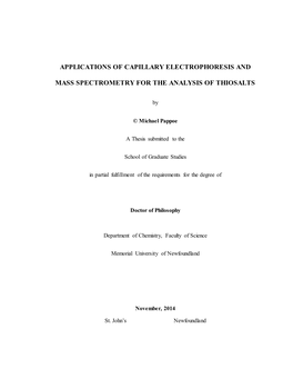 Applications of Capillary Electrophoresis and Mass