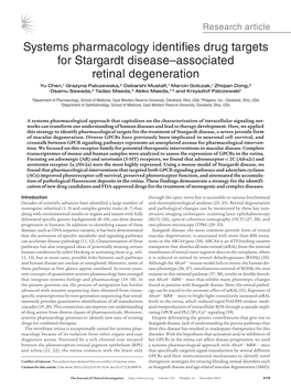 Systems Pharmacology Identifies Drug Targets for Stargardt Disease