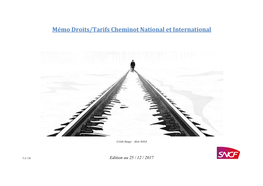 Mémo Droits/Tarifs Cheminot National Et International