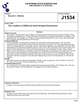 The Loudness of Different Sized Stringed Instruments