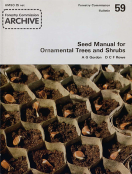 Seed Manual for Ornamental Trees and Shrubs