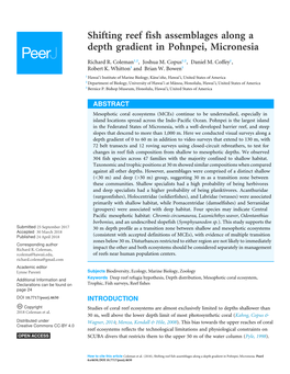 Shifting Reef Fish Assemblages Along a Depth Gradient in Pohnpei, Micronesia