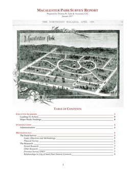 MACALESTER PARK SURVEY REPORT Prepared by Thomas R