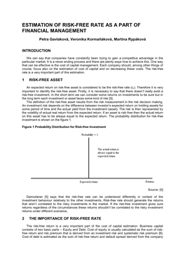 Estimation of Risk-Free Rate As a Part of Financial Management