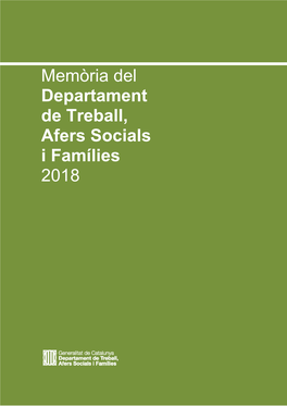 Memòria Del Departament De Treball, Afers Socials I Famílies 2018