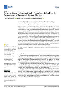 Ferroptosis and Its Modulation by Autophagy in Light of the Pathogenesis of Lysosomal Storage Diseases