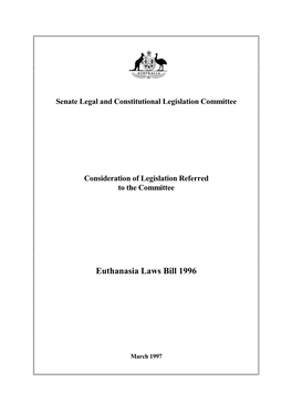 Euthanasia Laws Bill 1996