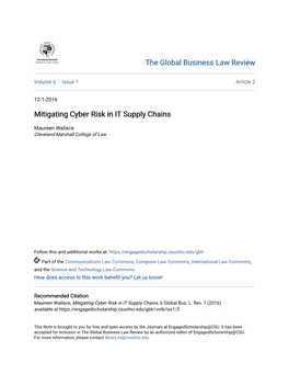 Mitigating Cyber Risk in IT Supply Chains