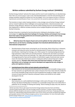 Written Evidence Submitted by Durham Energy Institute1 (DHH0053)