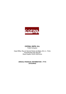 COFINA, SGPS, S.A. Public Company