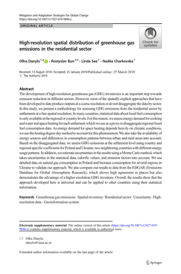 High-Resolution Spatial Distribution of Greenhouse Gas Emissions in the Residential Sector