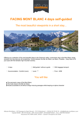 FACING MONT BLANC 4 Days Self-Guided