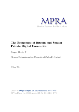 The Economics of Bitcoin and Similar Private Digital Currencies