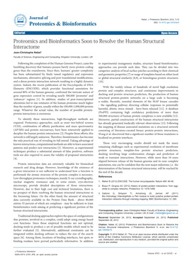 Proteomics and Bioinformatics Soon to Resolve the Human Structural