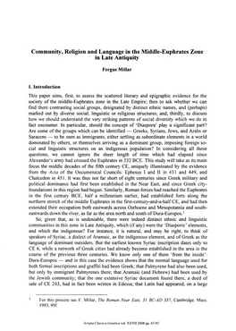Community, Religion and Language in the Middle-Euphrates Zone in Late Antiquity