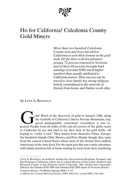 Caledonia County Gold Miners