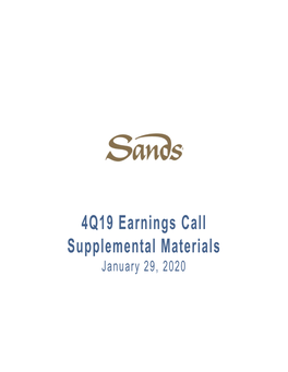 4Q19 Earnings Call Supplemental Materials January 29, 2020 Index – 4Q19 Supplementary Materials