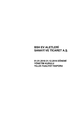 Bsh Ev Aletleri Sanayi Ve Ticaret A.Ş