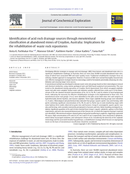 Identification of Acid Rock Drainage Sources