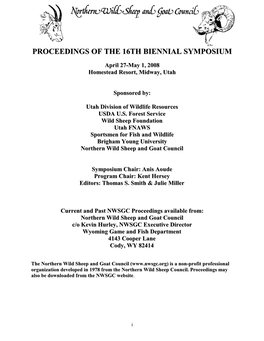 Proceedings of the 16Th Biennial Symposiu Mm