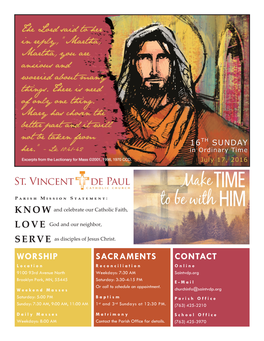 Worship Sacraments Contact Know Love Serve