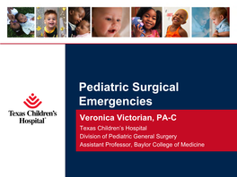 Pediatric Surgical Emergencies