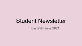 Student Newsletter