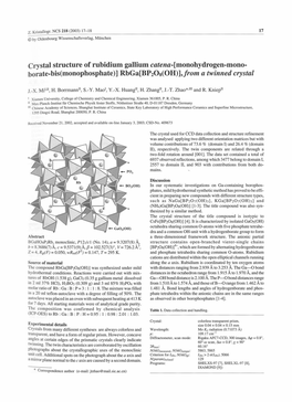 Crystal Structure of Rubidium Gallium Catena-[Monohydrogen