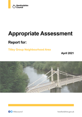 Appropriate Assessment April 2021