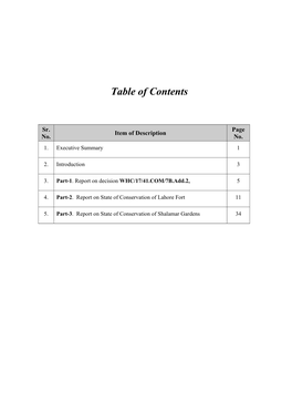 Table of Contents