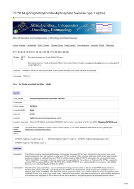 PIP5K1A (Phosphatidylinositol-4-Phosphate 5-Kinase Type 1 Alpha)