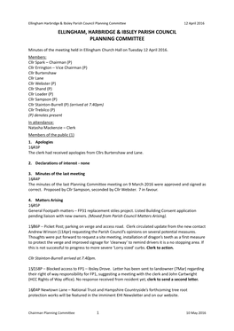 Ellingham, Harbridge & Ibsley Parish Council Planning