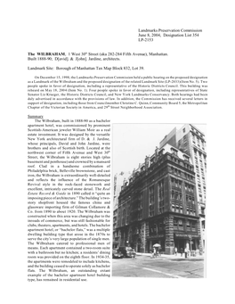 The WILBRAHAM, 1 West 30Th Street (Aka 282-284 Fifth Avenue), Manhattan