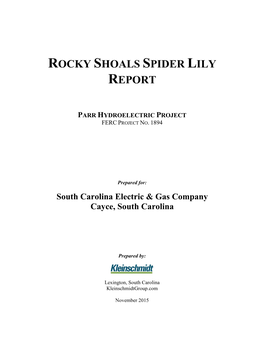 Rocky Shoals Spider Lily Report