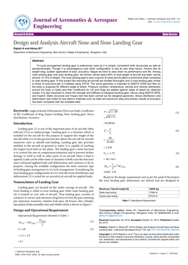 Design and Analysis Aircraft Nose and Nose Landing Gear