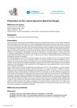 Présentation Du Parc Naturel Régional Du Massif Des Bauges