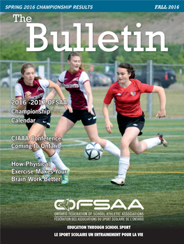 2016 -2017 OFSAA Championship Calendar CIAAA Conference