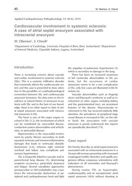 Cardiovascular Involvement in Systemic Sclerosis: a Case of Atrial Septal Aneurysm Associated with Intracranial Aneurysm M