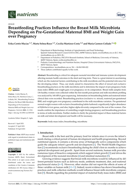 Breastfeeding Practices Influence the Breast Milk Microbiota Depending on Pre-Gestational Maternal BMI and Weight Gain Over Preg