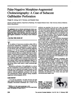 False-Negative Morphine-Augmented Cholescintigraphy: a Case of Subacute Gallbladder Perforation