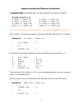 Sequent and Theorem Introduction